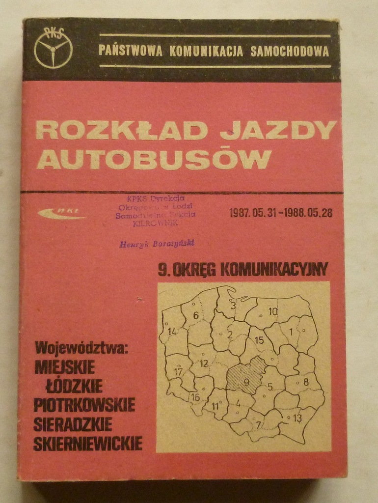 ROZKŁAD JAZDY AUTOBUSÓW 1987/1988 ŁÓDZKIE