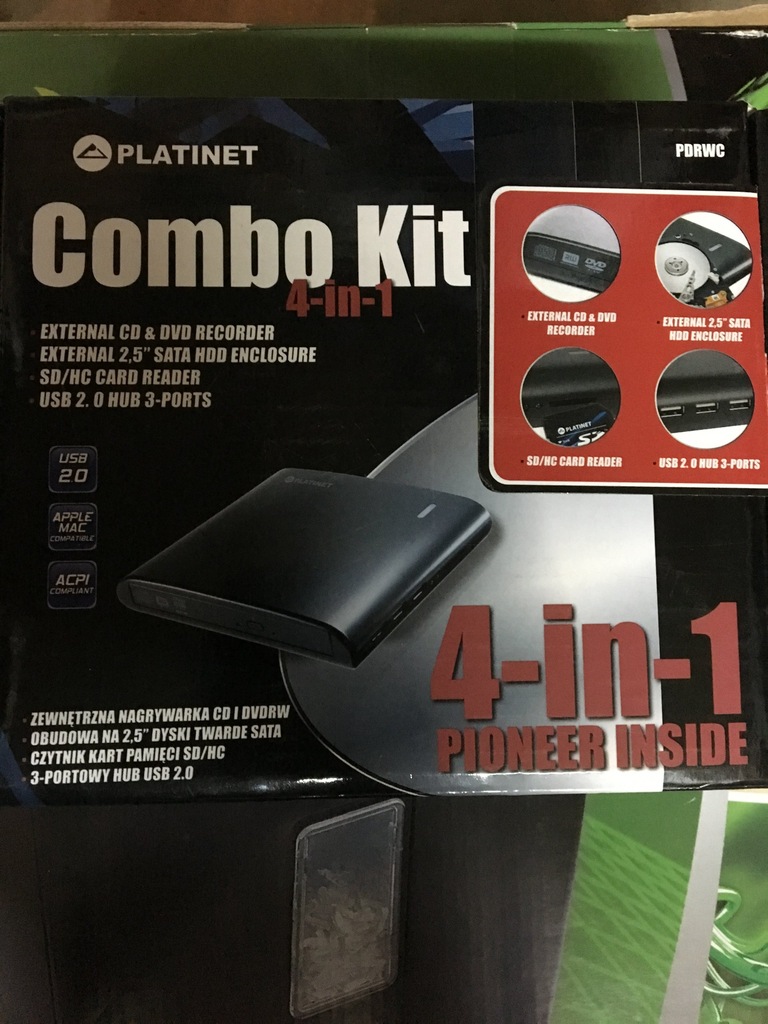 Nagrywarka DVD RW Platinet Combo-Kit 4-in-1