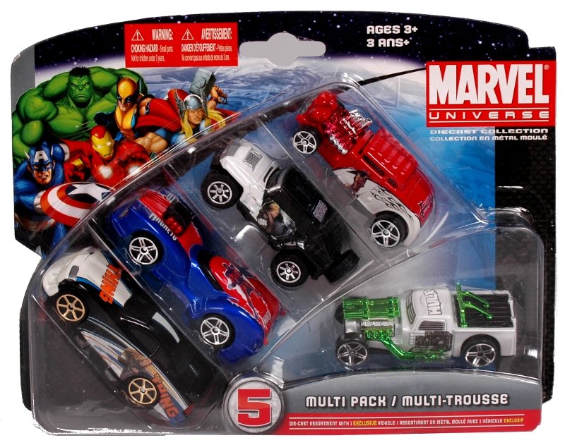 Marvel auto 5x resorak ZESTAW Hulk Elektra Magneto