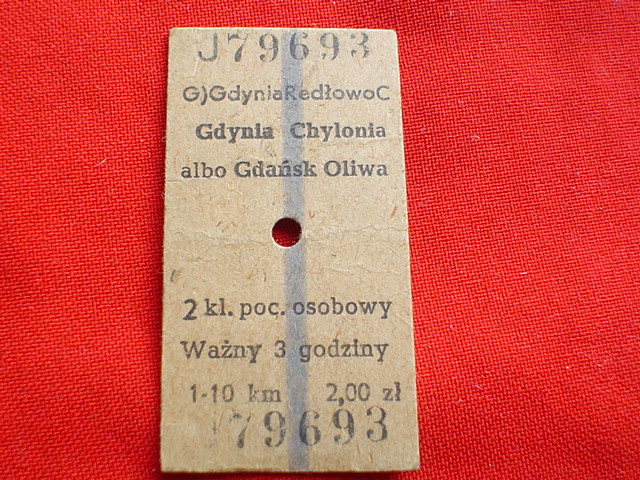 bilet pkp 13 Gdynia Redłowo,Chylonia-Gdańsk Oliwa
