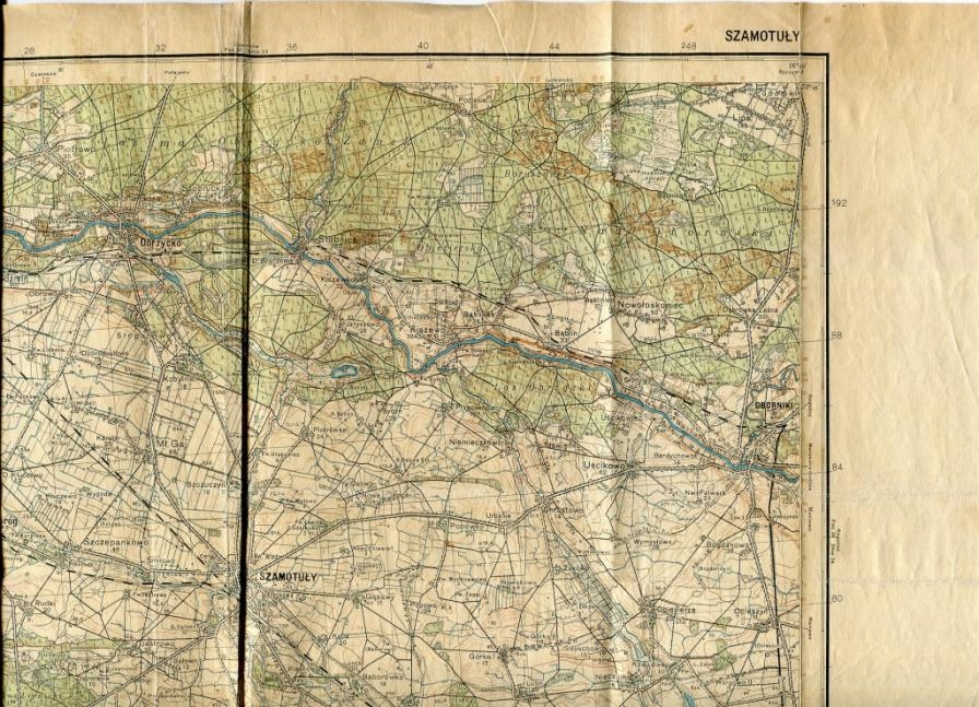 SZAMOTUŁY WRONKI :: mapa wojskowa WIG : 1932 rok