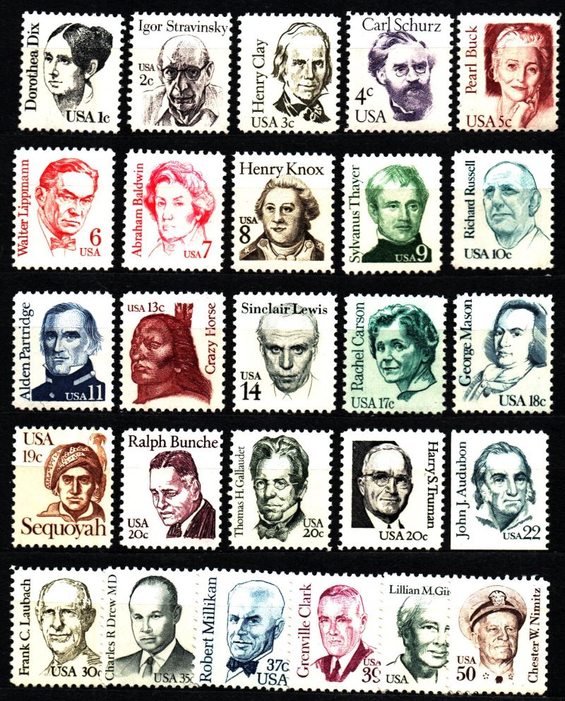 USA. Mi 1428/1766 ** - Sławni Amerykanie