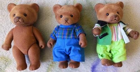 Bear Family Simba Sylvanian - 3 Misie - lata 80-te