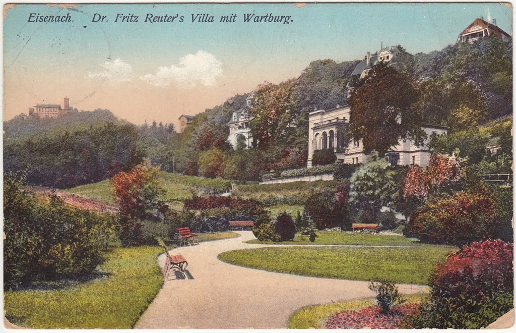 Niemcy Eisenach willa ogród zamek Wartburg (1915)