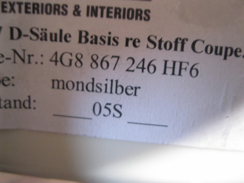 mouldings caps for pillars Audi A7 A-7 4G8
