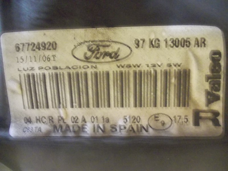 LIGHT FRONT FRONT RIGHT FORD KA