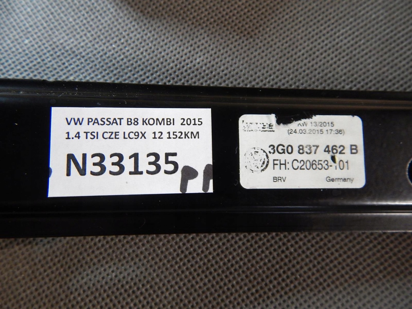 PASSAT B8 mechanism windows right front 3G0837462B