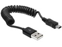 DL USB 2.0-mini USB КАБЕЛЬ СПИРАЛЬ 20–60 см СПИРАЛЬ