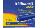 Короткие синие картриджи-ручки PELIKAN TP/6