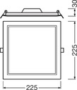 LED panel pod omietku 18W 3000K Slim SQ210 LEDVANCE Výška produktu 3 cm