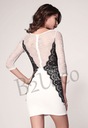 Čipkované šaty čierne biele rukáv 3/4 XS b2u Dominujúca farba viacfarebná