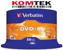 DVD Verbatim - DVD - R / bez škatuliek / spindl / 50 ks Kapacita (GB) 4,7 GB