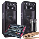 НАБОР SUPER STAGE SET POWER MIXER BLUETOOTH 8K ДИНАМИКИ 1600 Вт + МИКРОФОНЫ