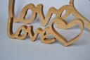 Nápis LOVE z dreva drevená svadba Valentín 27cm, stojaci dekoračný Výška produktu 10 cm