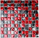 Sklenená mozaika čierno-červená RED TIGER ENGLASS Povrch lesklý