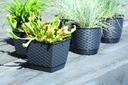 Roztomilý kvetináč so stojanom RATTAN 21x19cm biely Stav balenia originálne