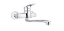BATERIA UMYWALKOWA ŚCIENNA KRÓTKA WYLEWKA 17 CM CHROM DO ŁAZIENKI