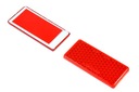ODBLASK PROSTOKĄTNY CZERWONY PRZYKLEJANY 95x45