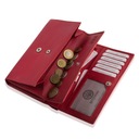 DÁMSKA PEŇAŽENKA KOŽENÁ Betlewski červená prémiová RFID darčeková krabička Orientácia horizontálna