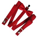 Подтяжки для брюк + галстук-бабочка, красные, мужские, женские