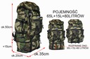 Batoh vojenský,turistický,rybársky MORO65+15L80l Hlavný materiál polyester