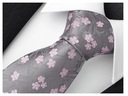 Мужской свадебный галстук с цветами серый G84
