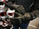 Кожаные мотоциклетные перчатки черные HUSAR ZR RACE длинные L