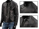 Pánska kožená bunda Rocková DORJAN TUS450_1 S Dominujúca farba čierna