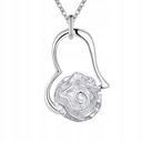 Ожерелье с подвеской Silver Heart Rose, большое серебро