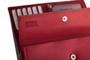 DÁMSKA PEŇAŽENKA KOŽENÁ Betlewski červená prémiová RFID darčeková krabička Zapínanie stláčací gombík