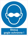 Наклейка ПИКТОГРАММА по охране труда и технике безопасности, используйте защитные очки.