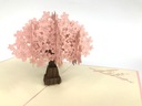 Różowe Drzewo Kwitnącej Wiśni, Kartka 3d Prezent Rodzaj kartki okolicznościowe
