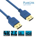 Фирменный HDMI-кабель Purelink PI0502-003 4K 18 Гбит/с 0,3 м гибкий синий