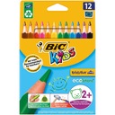 Мелки BIC Evolution Eco Triangle, треугольные карандаши, 12 шт, цвета