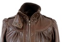 Dámska kožená bunda BRONZ 40 Sťahovák Krátka N1 Dominujúca farba hnedá