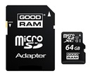 Карта памяти GOODRAM MicroSD 64 ГБ + адаптер класса 10