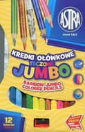 Ceruzkové ceruzky dúhové Jumbo 12 farieb ASTRA ASTRA papierové 285011