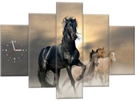 Obrazy z zegarem Koń Konie 150x105 zegar na ścianę