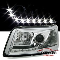 LAMPY REFLEKTORY PRZEDNIE VW T5 CHROM DAYLINE LED