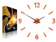 Veľké nástenné hodiny KLAUS Orange DIY 3D OBRAZ 75cm