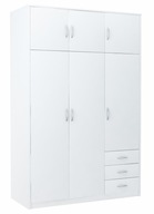 Szekrény szekrény 6D3S FEHÉR 127cm komód polc ROB