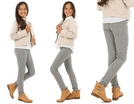 Klasyczne leginsy getry jeansowe-melanż 140 KROPEK