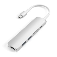 Satechi Aluminium Adapter Slim v2 HDMI USB-C USB-A microSD silver