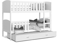 Poschodová posteľ 200x90 biela TAMI 3-lôžková