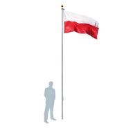 MASZT FLAGOWY Aluminiowy Ogrodowy 6m + Flaga Polski 150x90 cm Polska