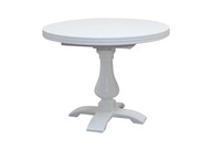 Stôl Caesar biely okrúhly 90 cm + 40 cm rozkladací