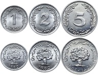 Tunisko - KOMPLET 1, 2 a 5 Millim 1960-2005 - UNC