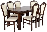 Zestaw Stół + 6 krzeseł drewniane meble do salonu