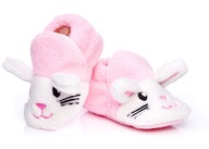 Różowe buciki myszki niechodki dla dziewczynki lekkie i ciepłe kapcie 0-6 m