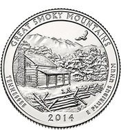 25 centov (2014) USA Parky - Great Smoky Mountains San Francisco Mint